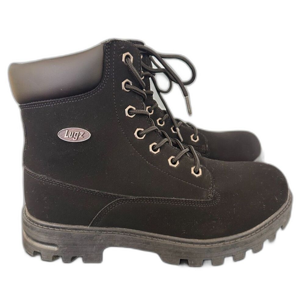 Lugz Womens Brace Hi Lace Up Casual Ankle Boots Black Velvet size 7